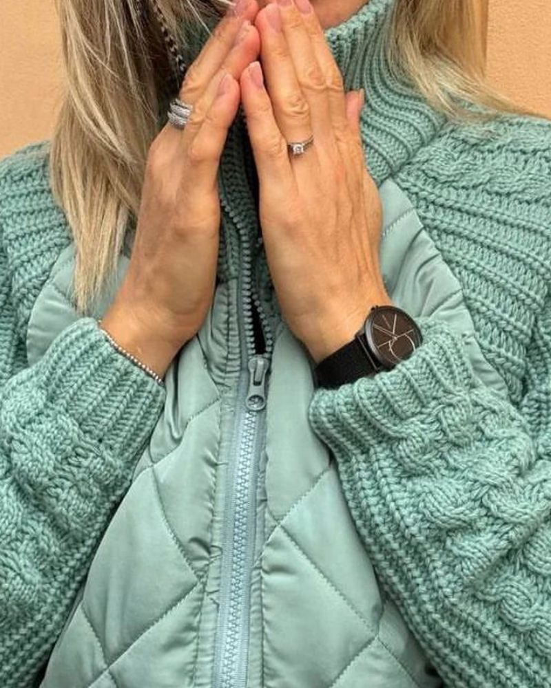 Women’s Quilted Knit Sleeve Zip Jacket