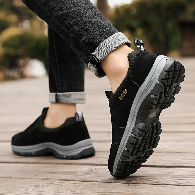 Slip-On Walking Shoes with Rugged Outsole