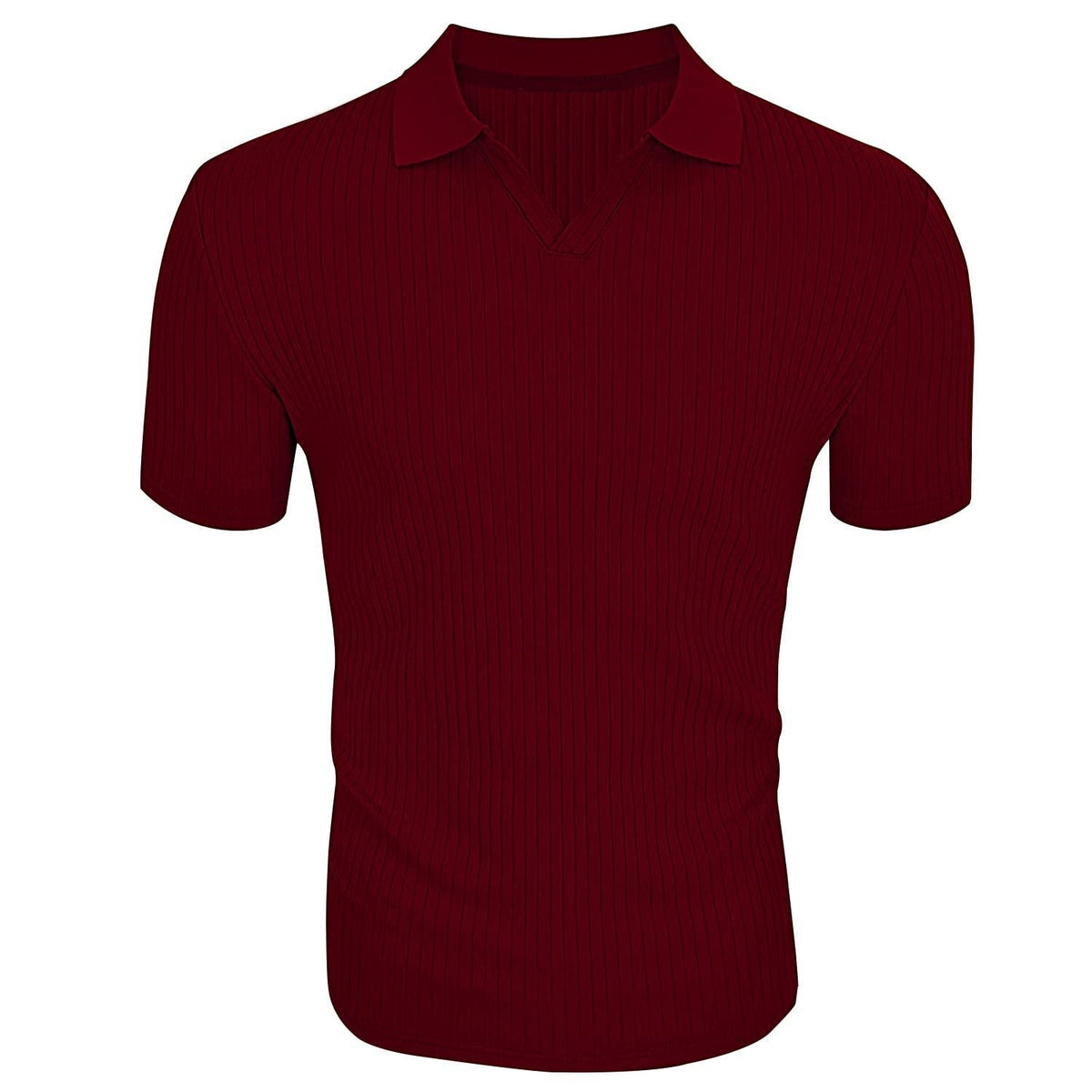 Polo texturé pour homme | Haut en maille ajusté à manches courtes