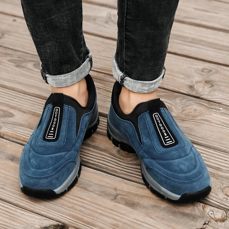 Slip-On Walking Shoes with Rugged Outsole