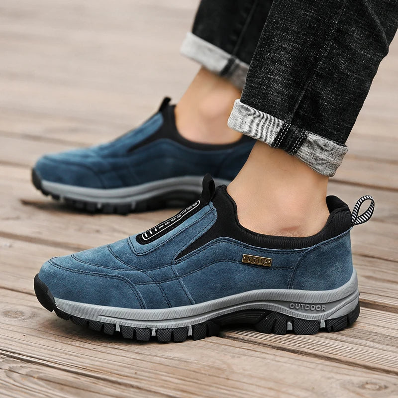 Slip-On Walking Shoes with Rugged Outsole
