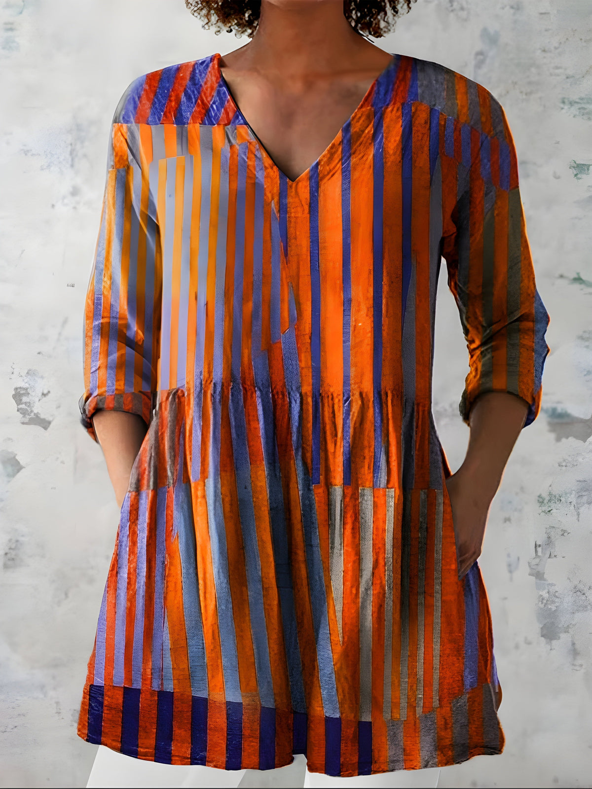 Women's V Neck Long Sleeve Blouse | Lightweight Flowing Top