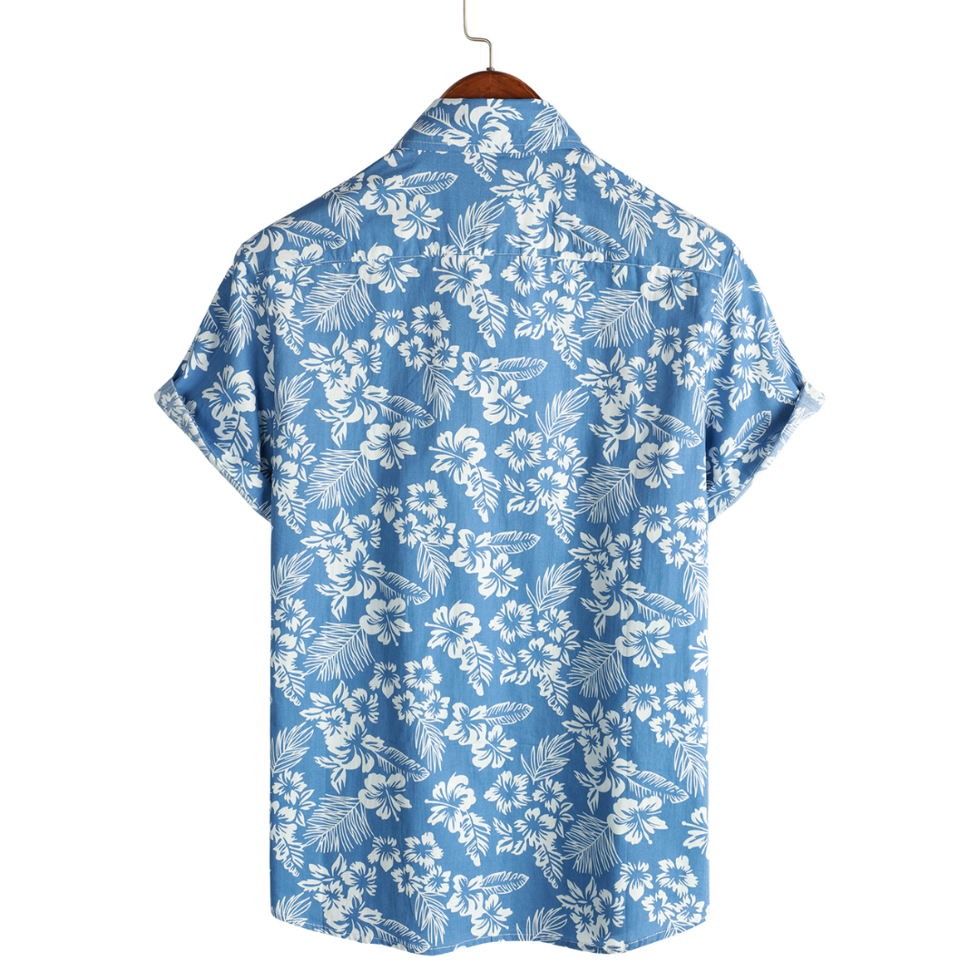 Chemise tropicale à fleurs à manches courtes pour homme