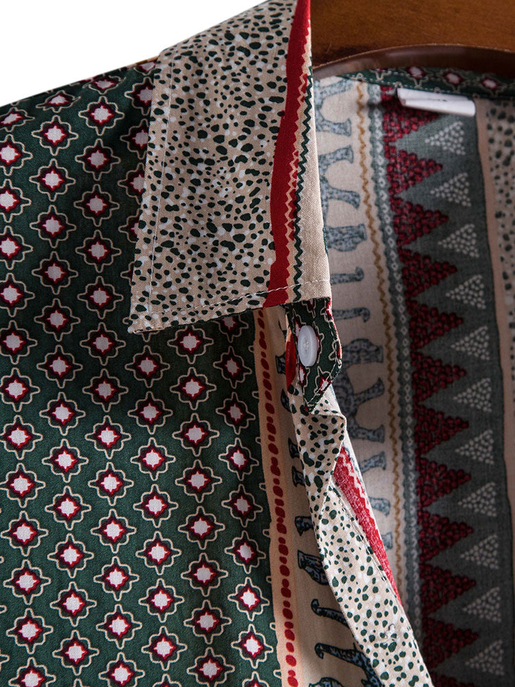 Men's Relaxed Fit Printed Short Sleeve Shirt