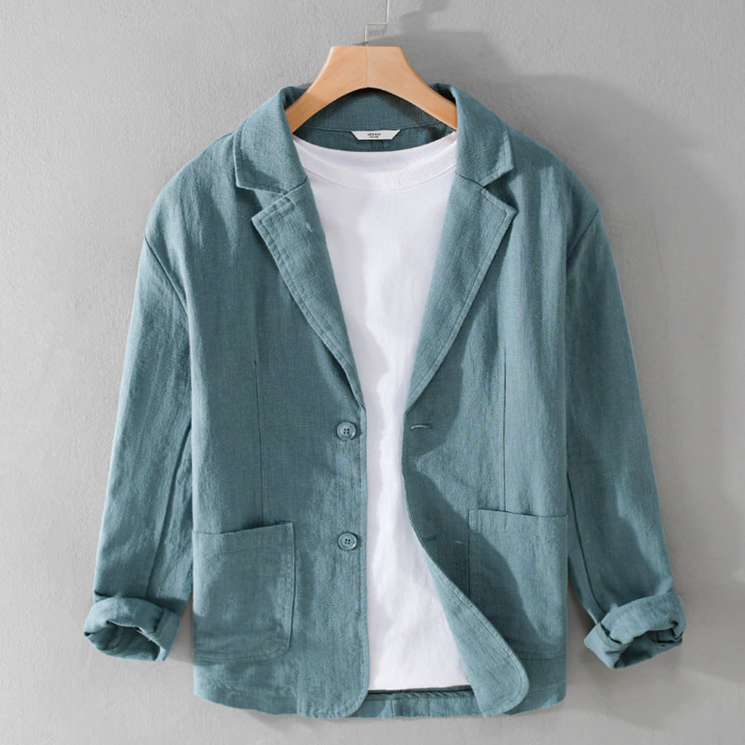 Men's Casual Linen Blend Blazer Jacket