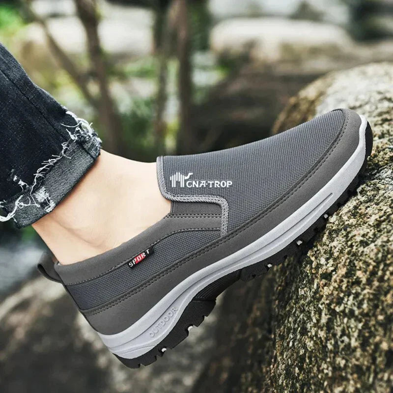Slip-On Canvas Trainers with Contrast Sole