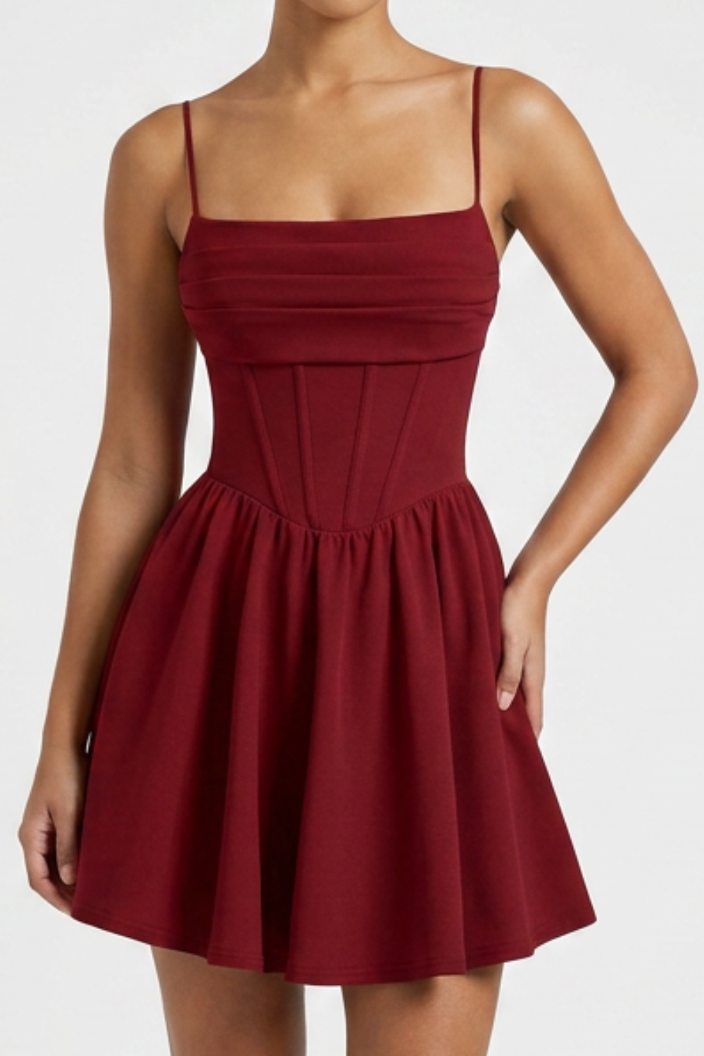Corset Mini Dress with Fit-and-Flare Skirt