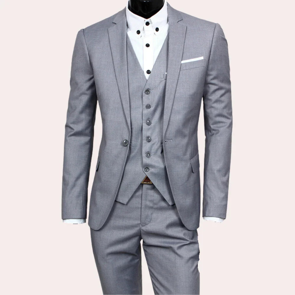 Tailored Three-Piece Suit Set with Peak Lapel
