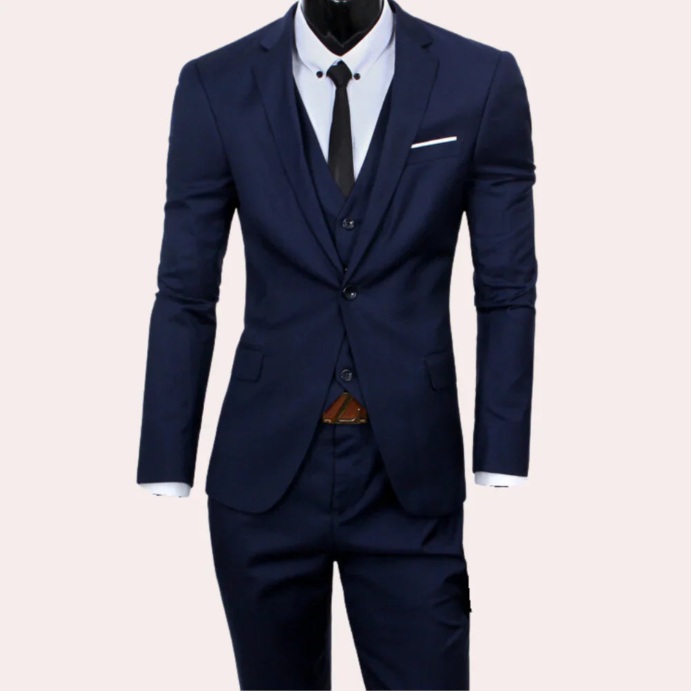 Tailored Three-Piece Suit Set with Peak Lapel