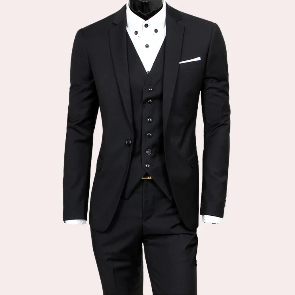 Tailored Three-Piece Suit Set with Peak Lapel