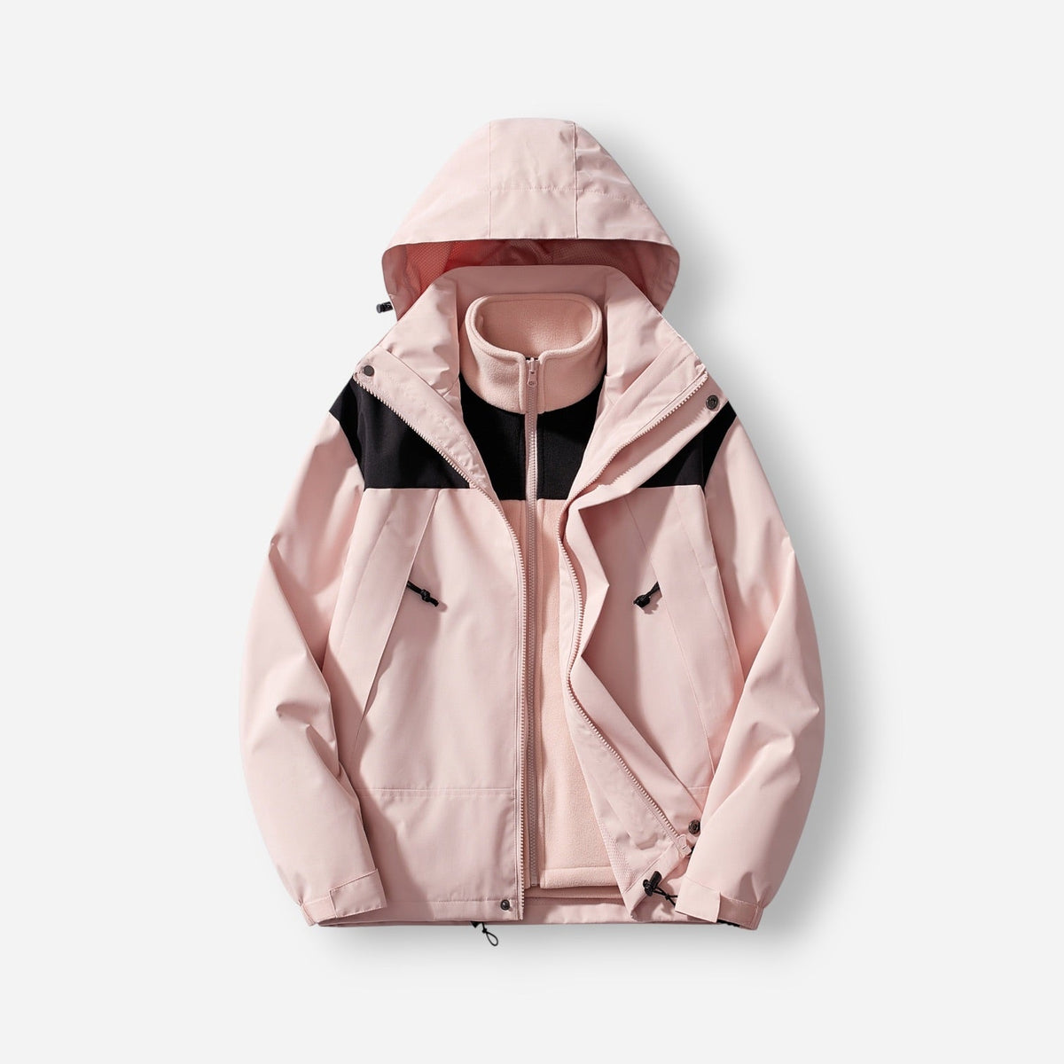 Veste imperméable 3-en-1 pour femme | Manteau de pluie doublé en polaire