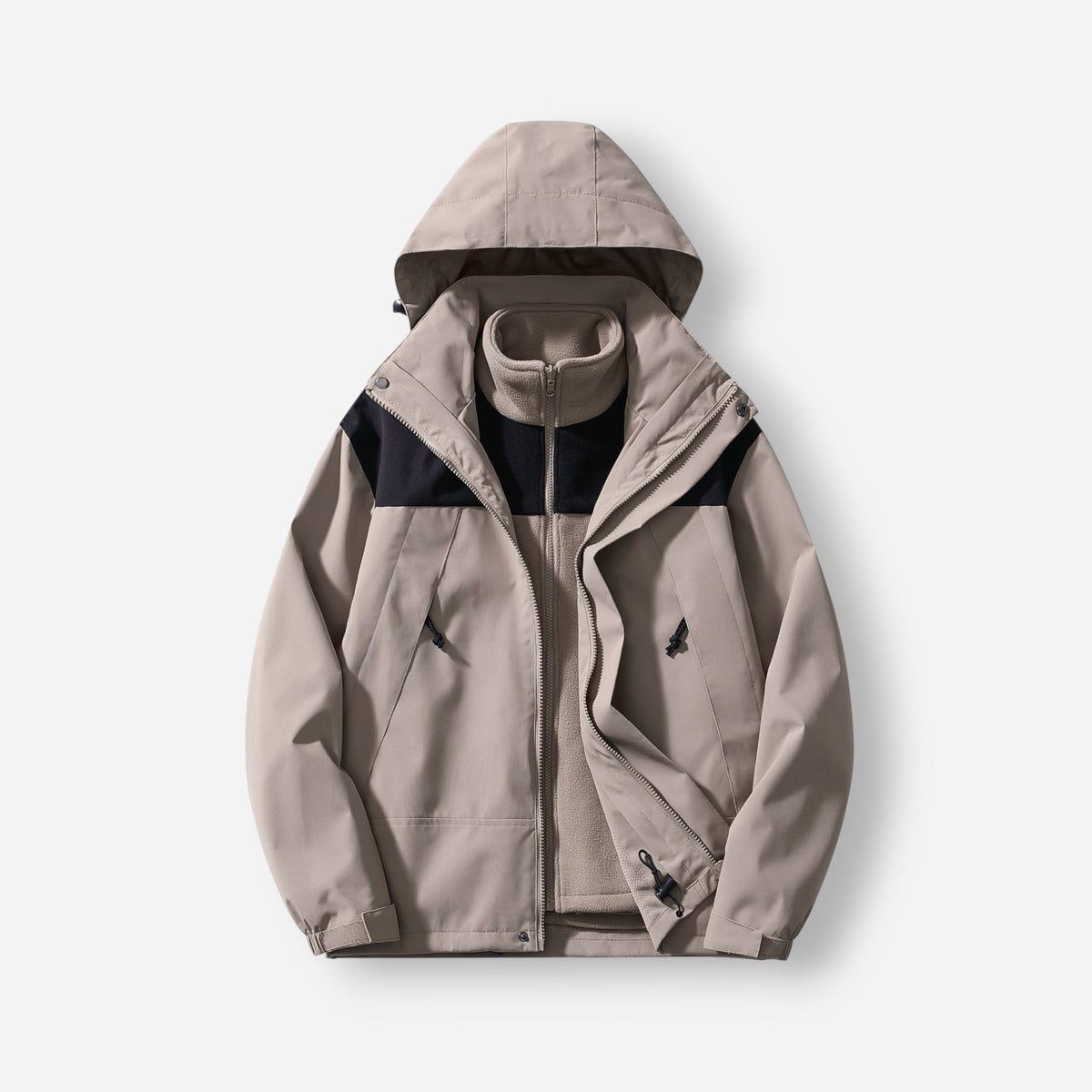 Veste imperméable 3-en-1 pour femme | Manteau de pluie doublé en polaire