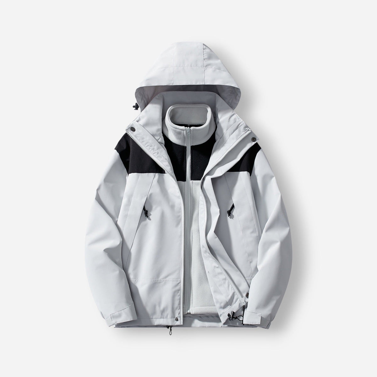Veste imperméable 3-en-1 pour femme | Manteau de pluie doublé en polaire