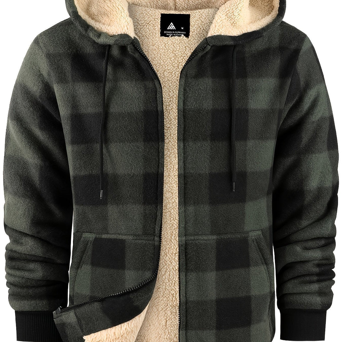 Veste légère zippée à capuche pour femme | Surchemise à carreaux