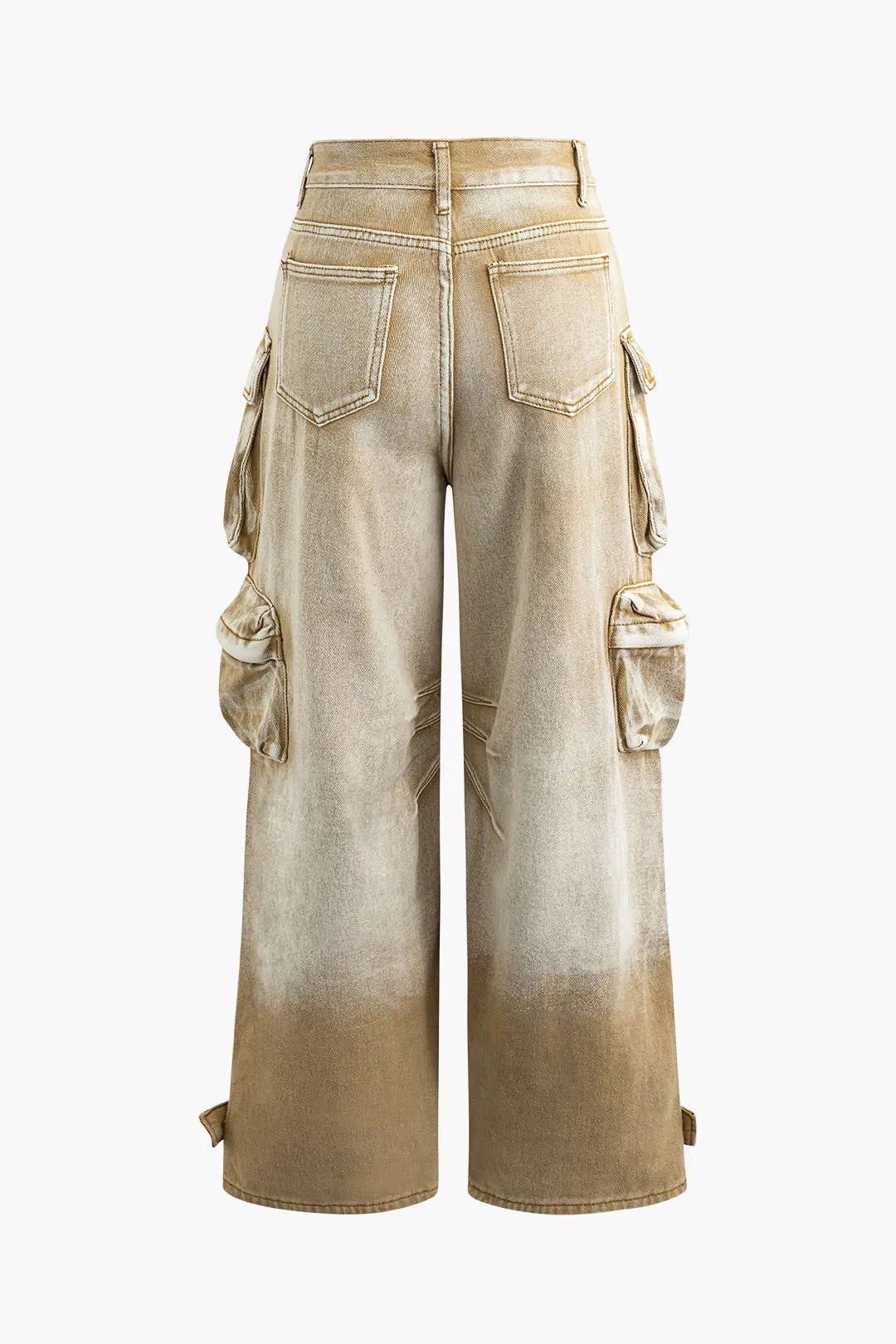 Wide-Leg Cargo Jeans with Multiple Pockets