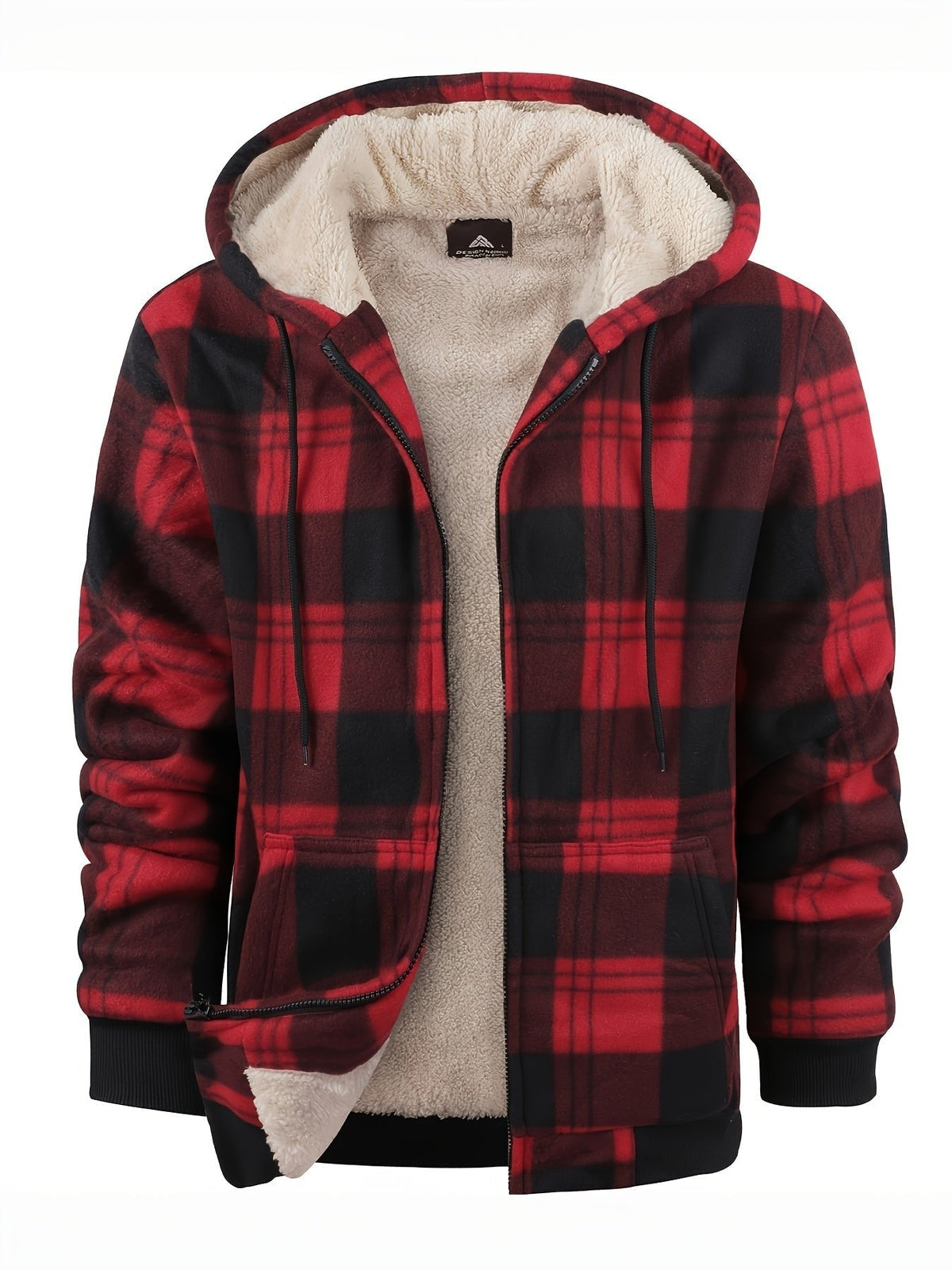 Veste légère zippée à capuche pour femme | Surchemise à carreaux