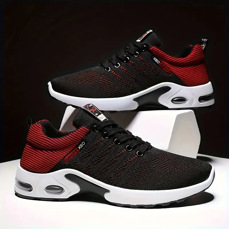 Breathable Knit Running Trainers with Air Cushion Heel