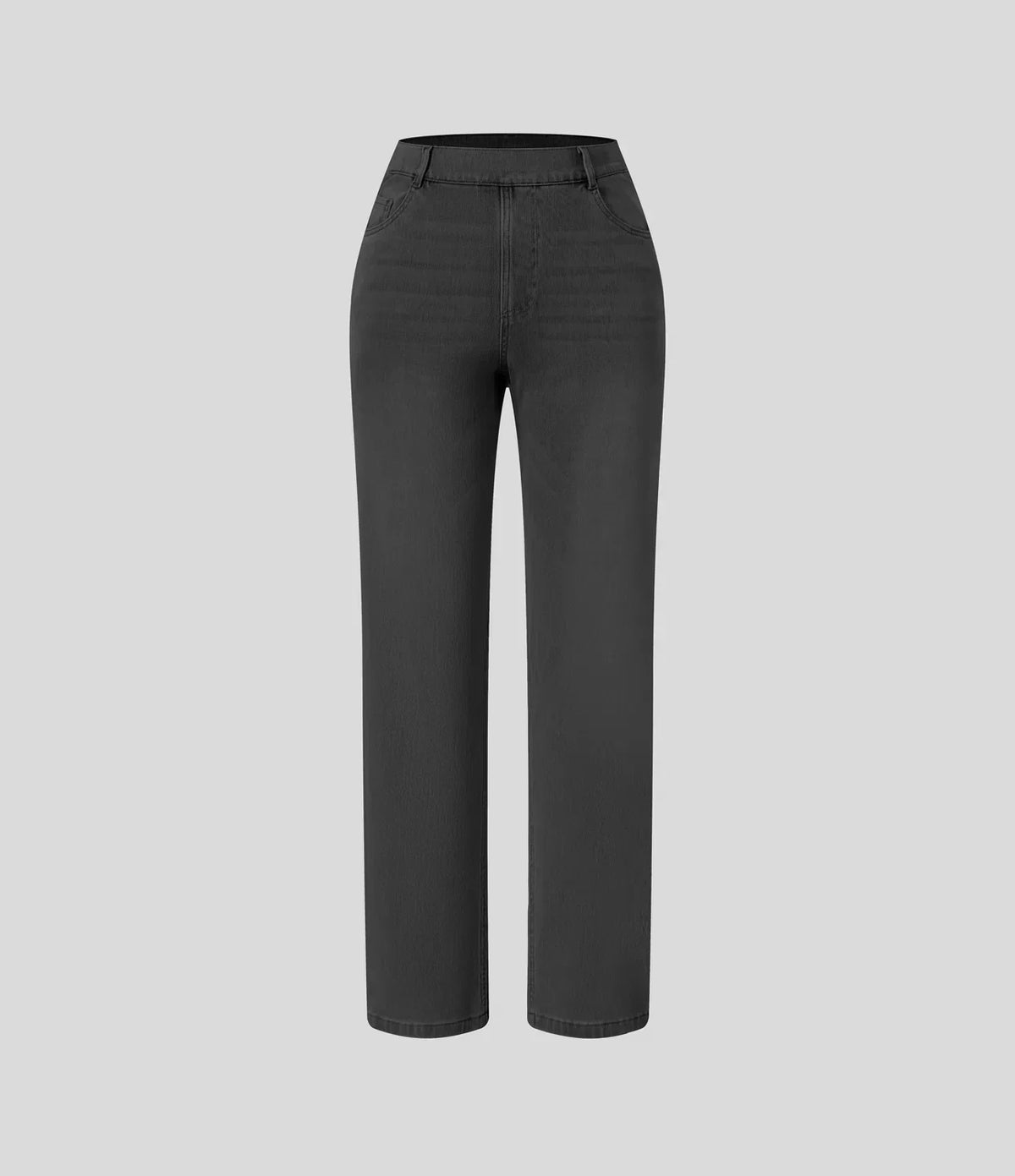 Jean droit avec ceinture élastique à enfiler