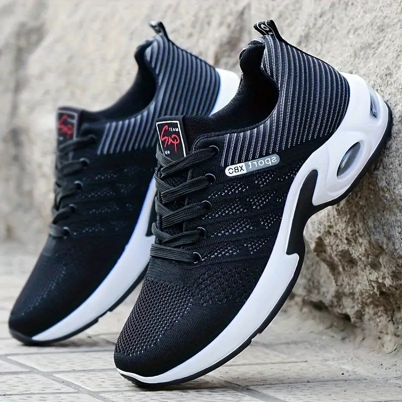 Breathable Knit Running Trainers with Air Cushion Heel