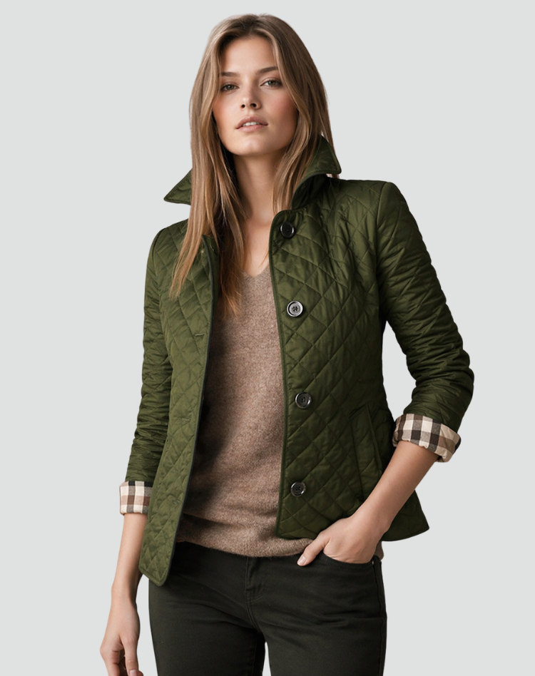 Veste matelassée légère pour femme | Manteau boutonné sur le devant