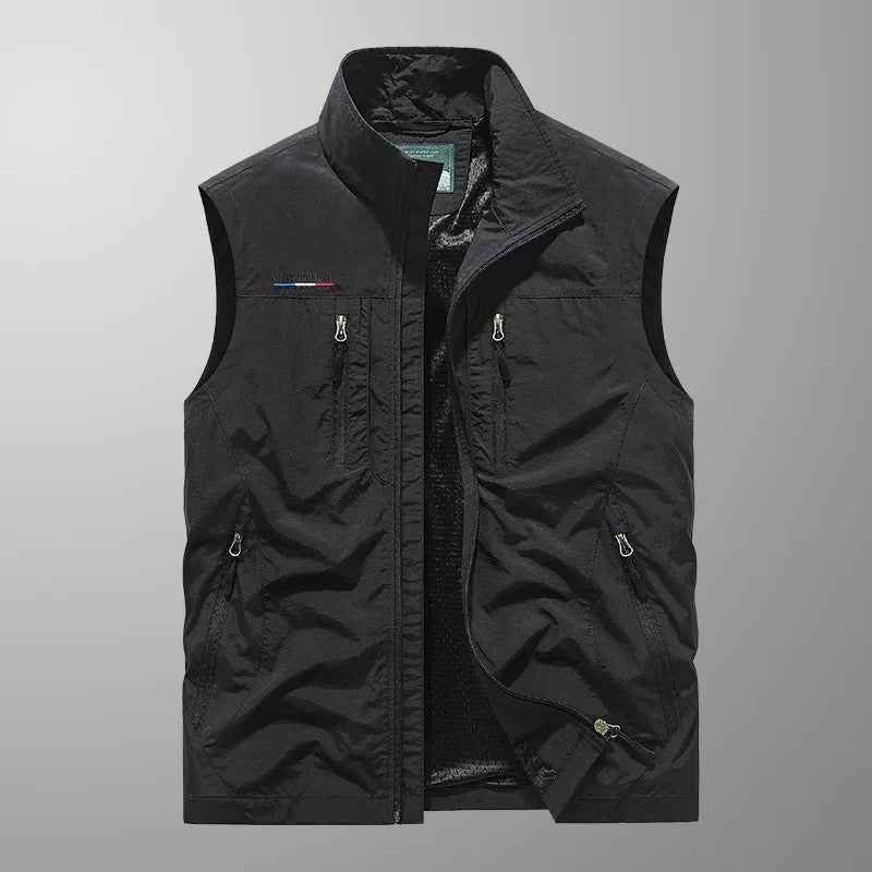 Men's Multi-Pocket Zip-Up Outdoor Utility Vest