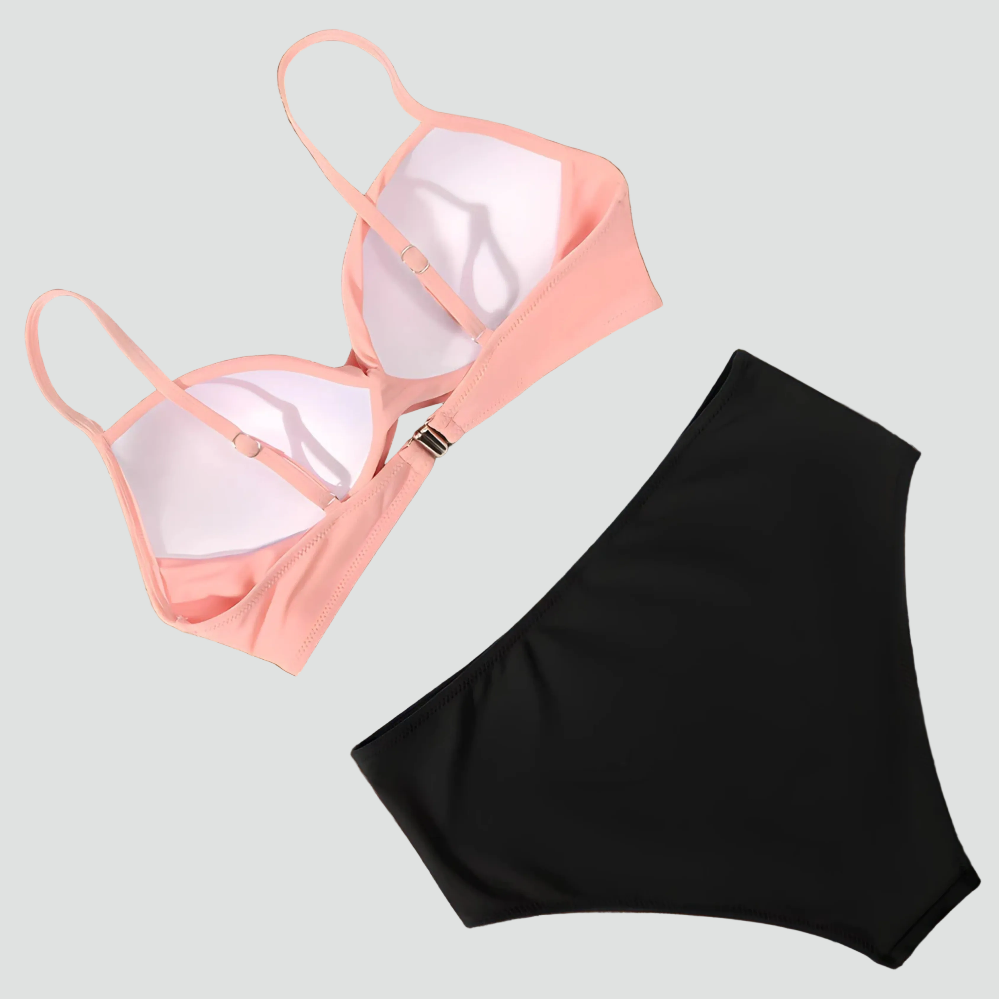 High-Waisted Bikini Set with Wrap-Front Top