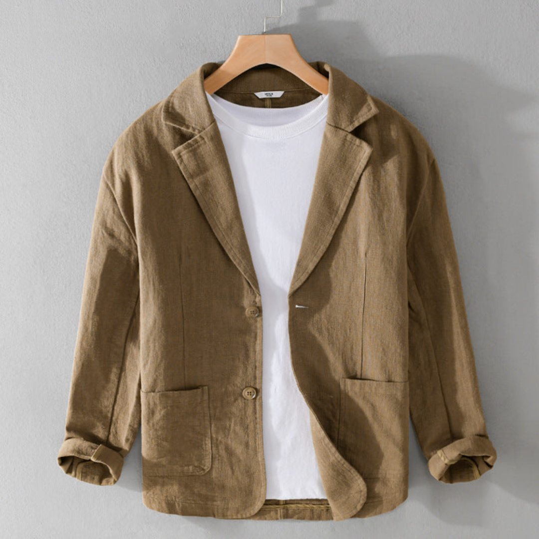 Men's Casual Linen Blend Blazer Jacket