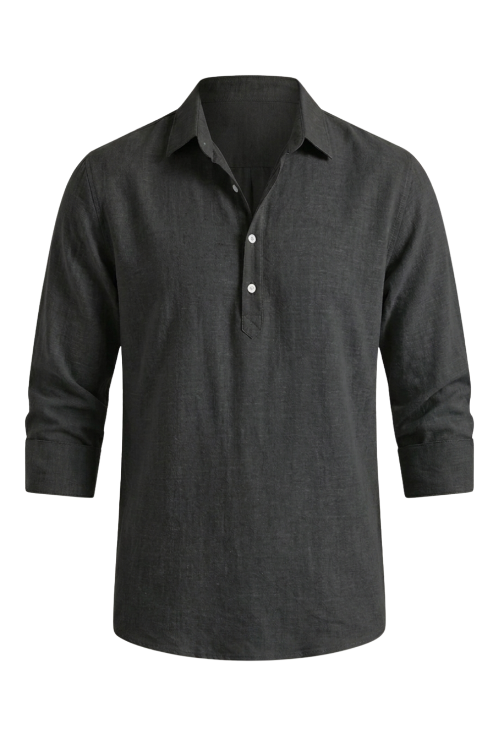 Men's Long Sleeve Shirt | Casual Half Button Collar