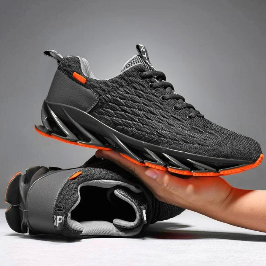 Mesh Running Trainers with Blade-Style Sole