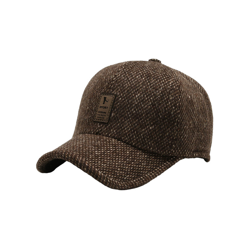 Casquette de baseball style tweed à visière incurvée