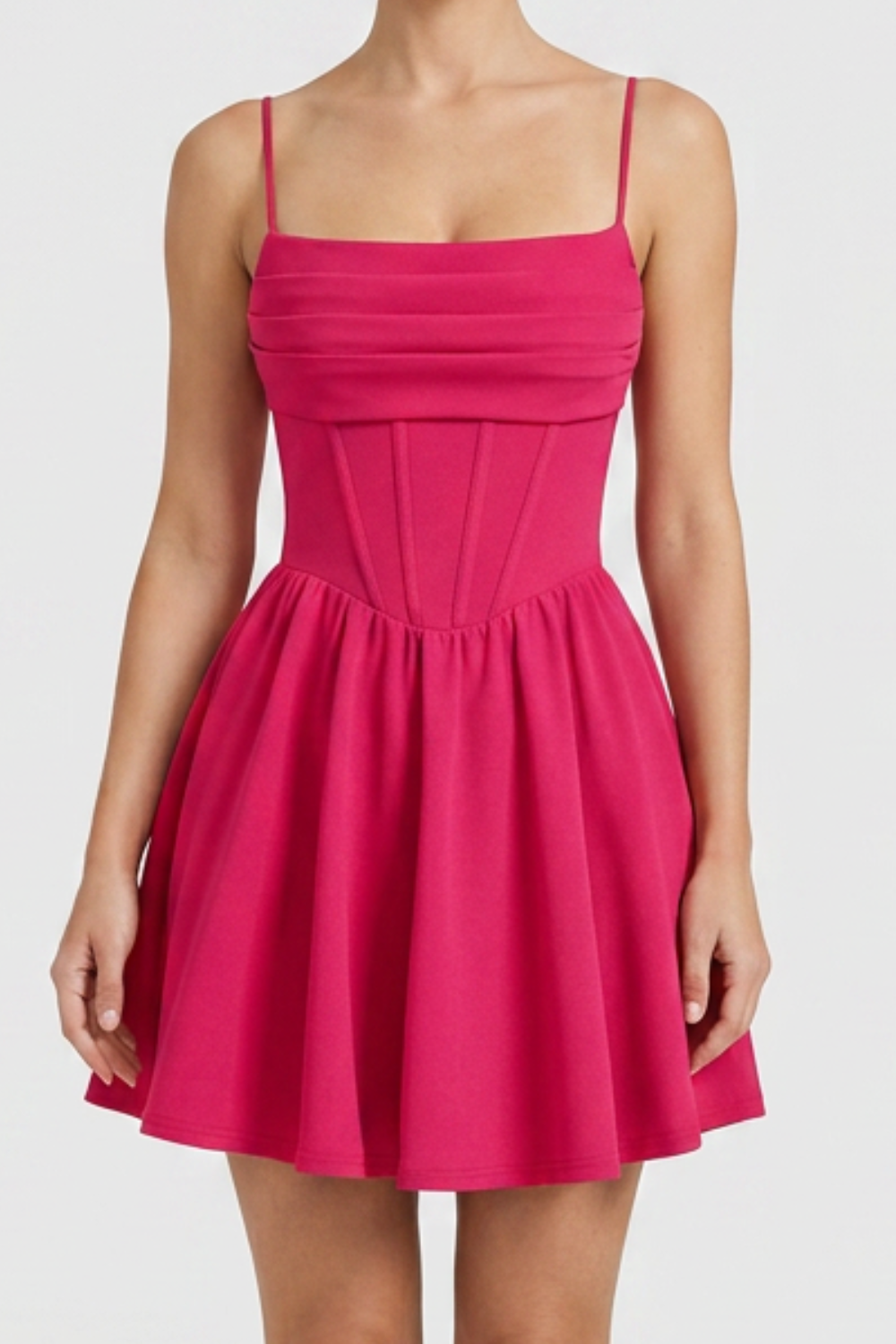 Corset Mini Dress with Fit-and-Flare Skirt