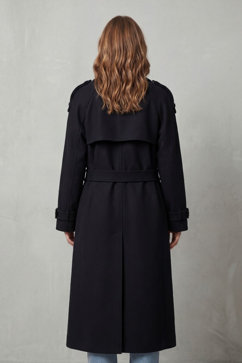 Women’s Oversized Wool Blend Belted Trench Coat