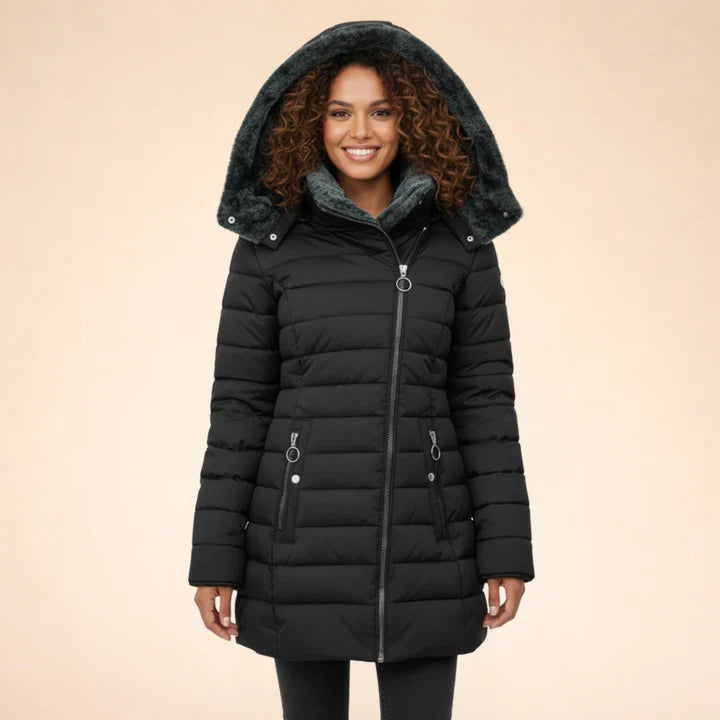 Doudoune à capuche pour femme | Manteau d'hiver matelassé