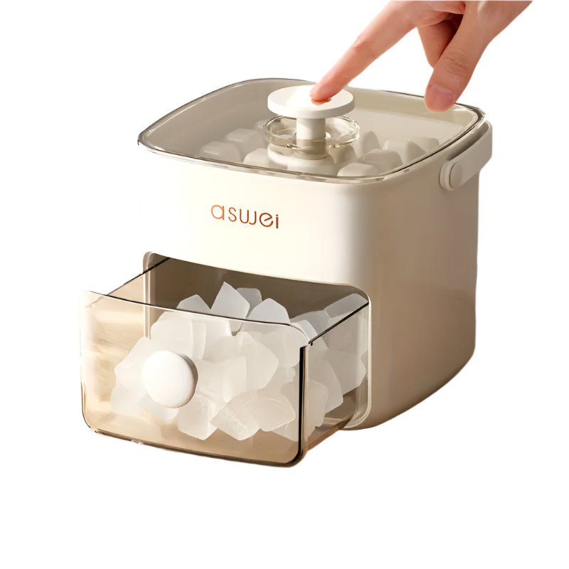 Ice Cube Maker with Scoop and Storage Drawer