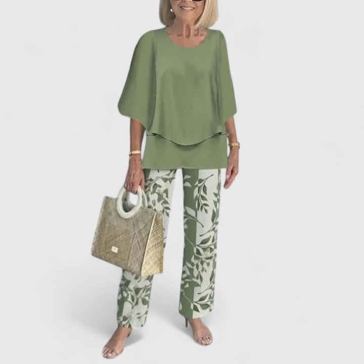 Women’s Layered Top & Floral Trousers Co-Ord Set