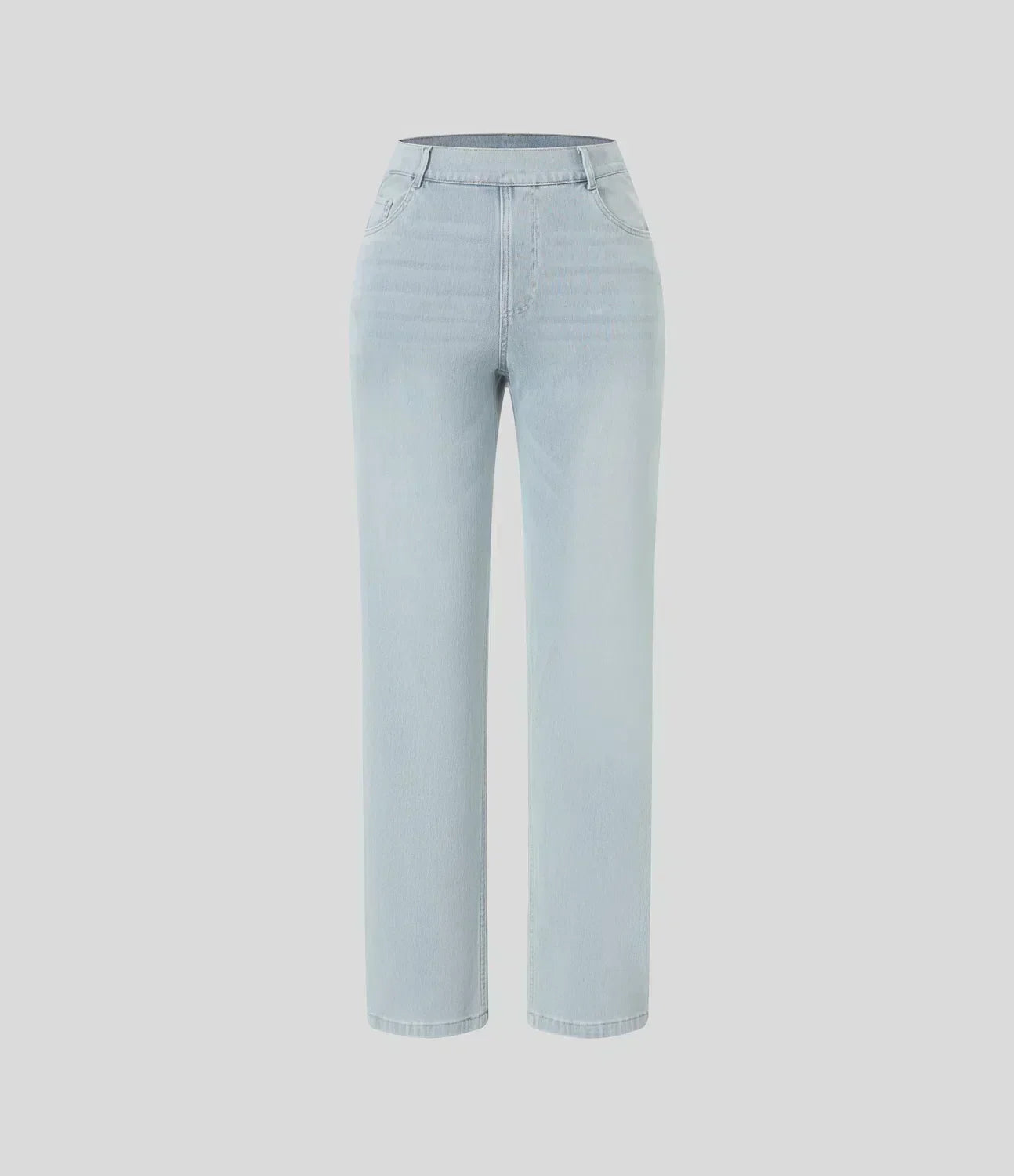 Jean droit avec ceinture élastique à enfiler