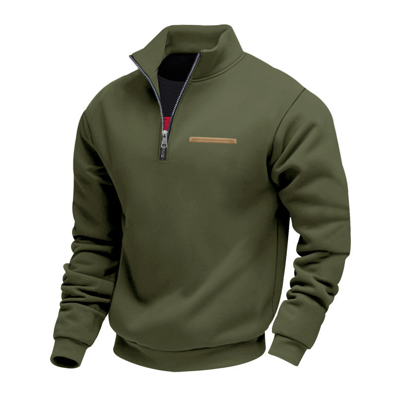 Men’s Half-Zip Sweatshirt with Stand Collar