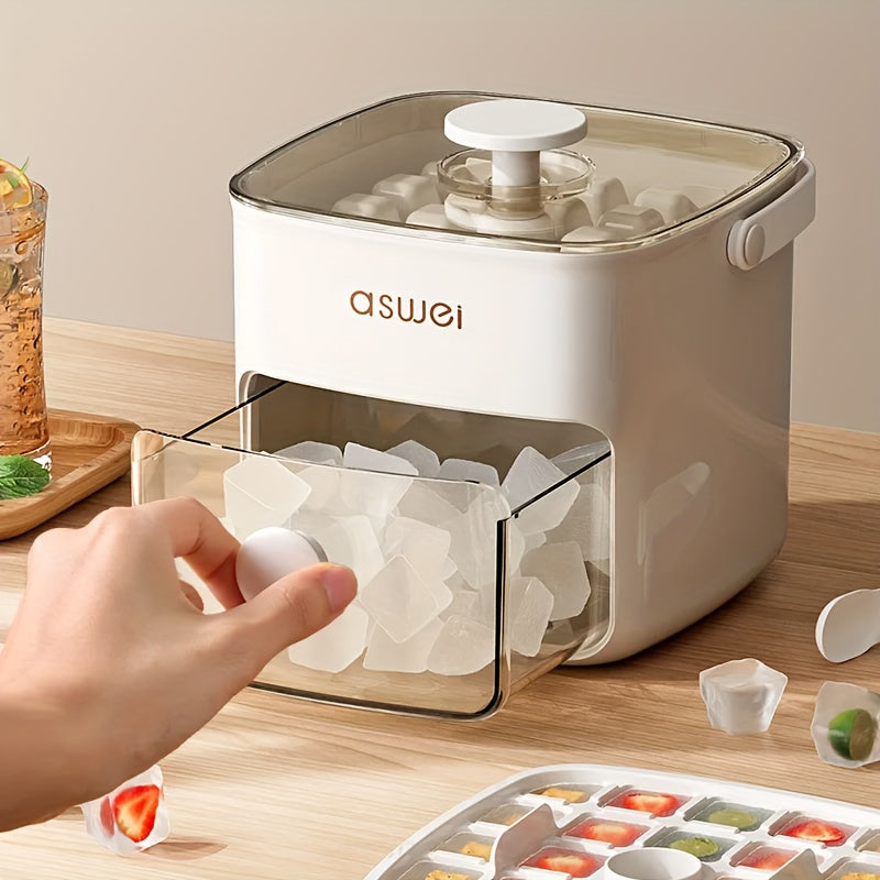 Ice Cube Maker with Scoop and Storage Drawer