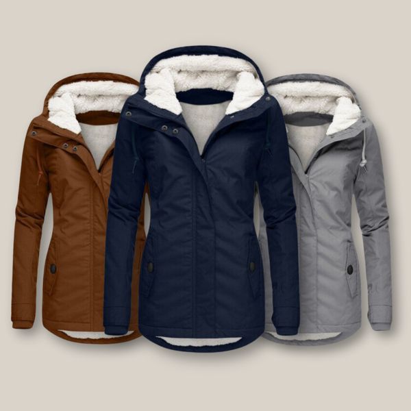 Women's Fleece-Lined Winter Jacket with Hood