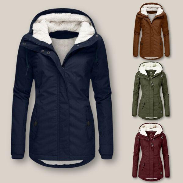 Women's Fleece-Lined Winter Jacket with Hood