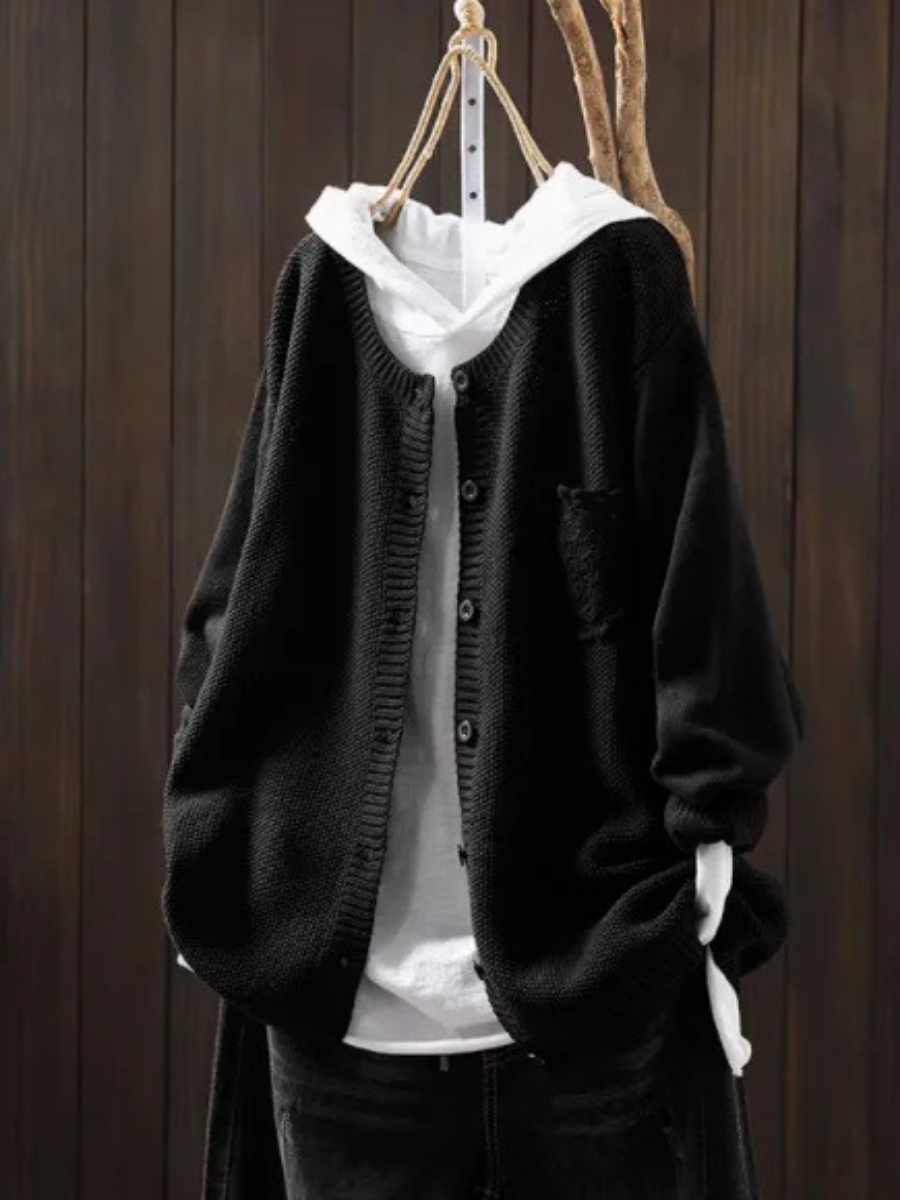 Men's Crochet Cardigan | Lightweight Open Front Knit