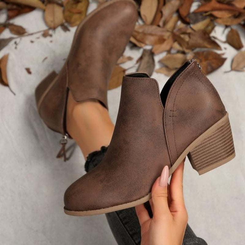 Women’s Cut-Out Block Heel Ankle Boots