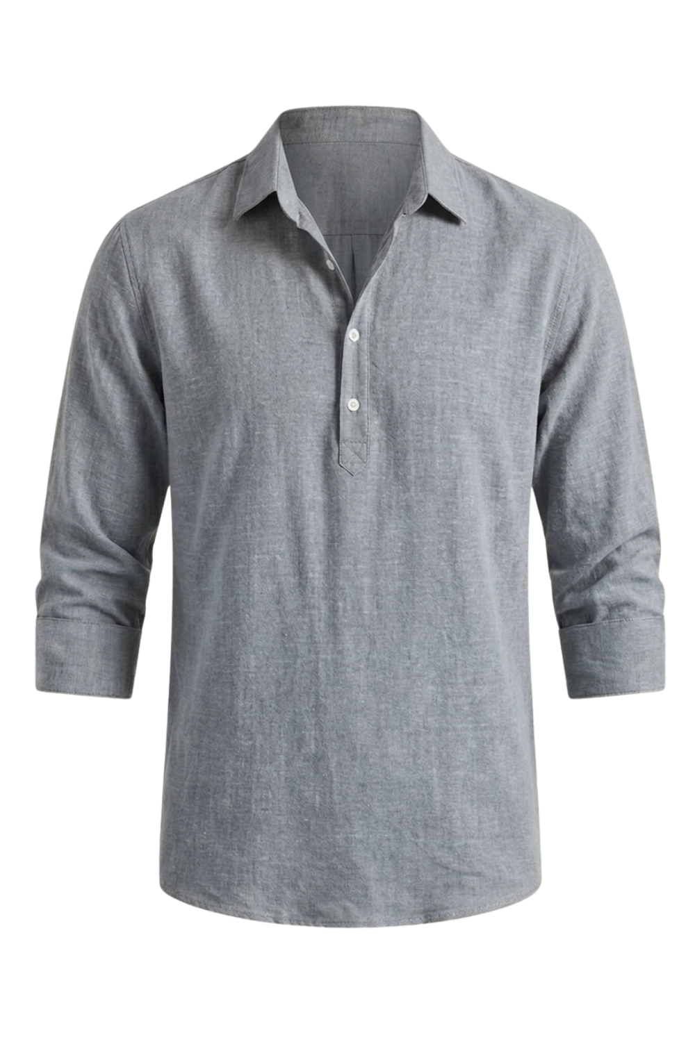 Men's Long Sleeve Shirt | Casual Half Button Collar