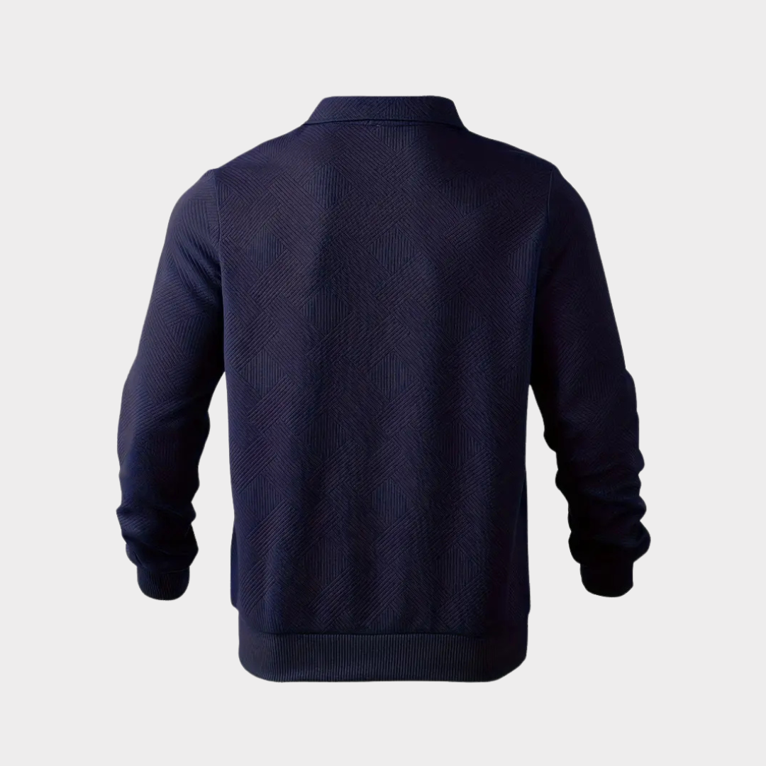 Men’s Textured Half-Zip Collared Sweatshirt