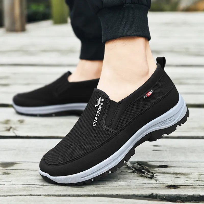 Slip-On Canvas Trainers with Contrast Sole