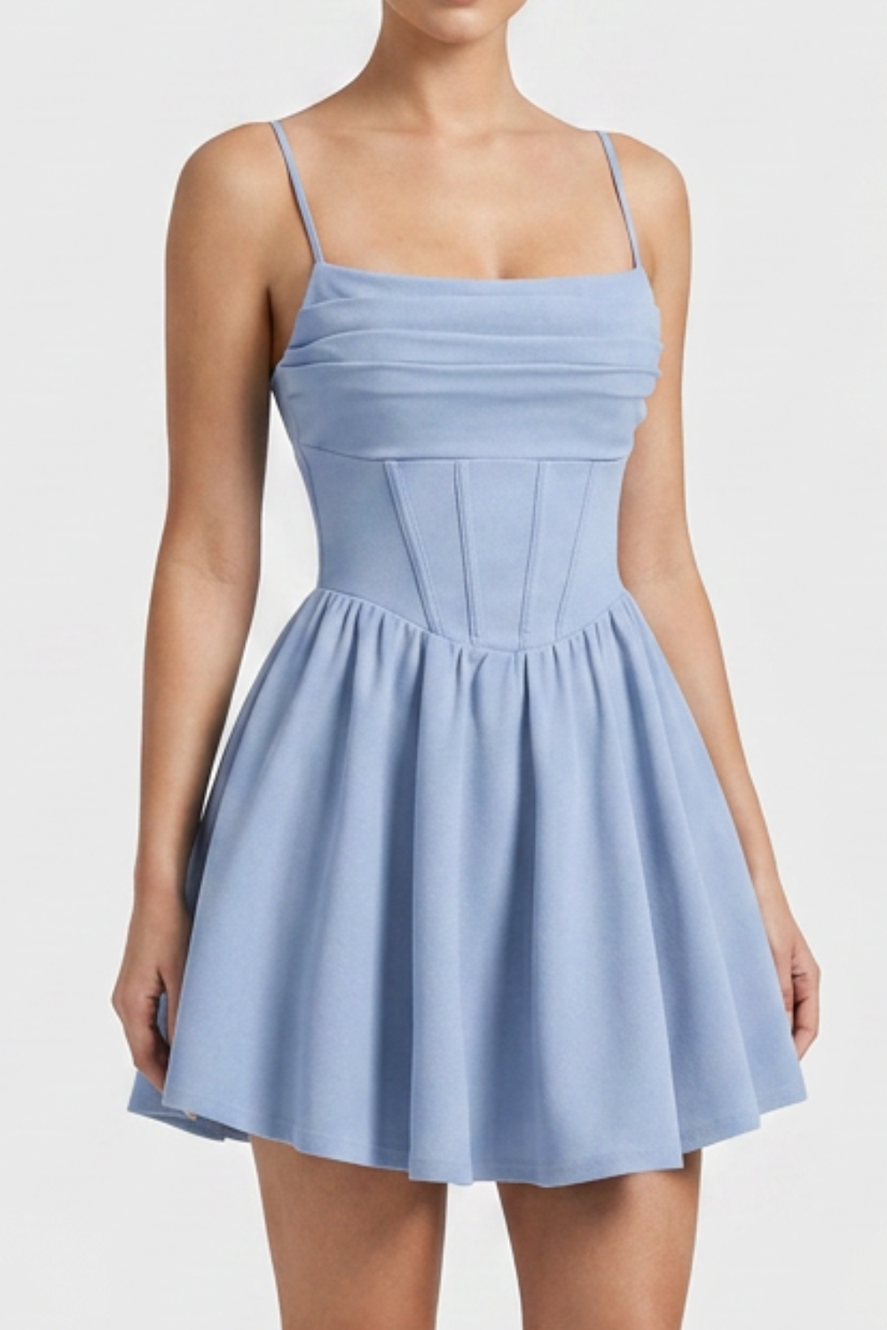 Corset Mini Dress with Fit-and-Flare Skirt