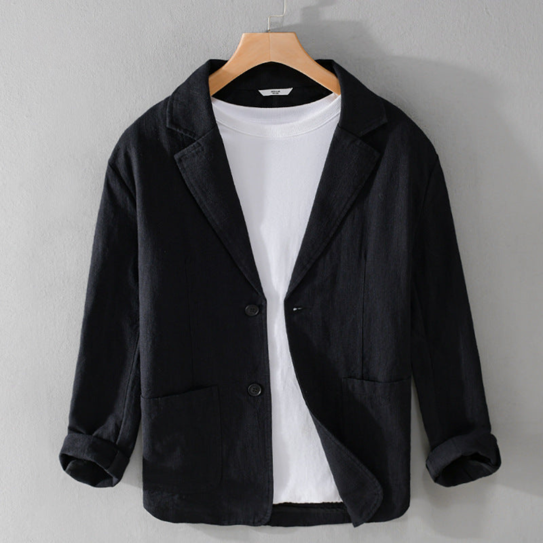 Men's Casual Linen Blend Blazer Jacket