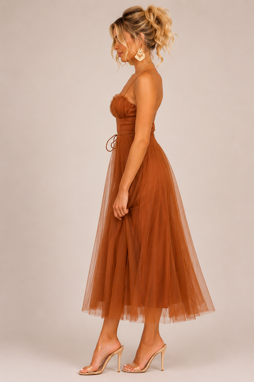 Women's Tulle Midi Occasion Dress
