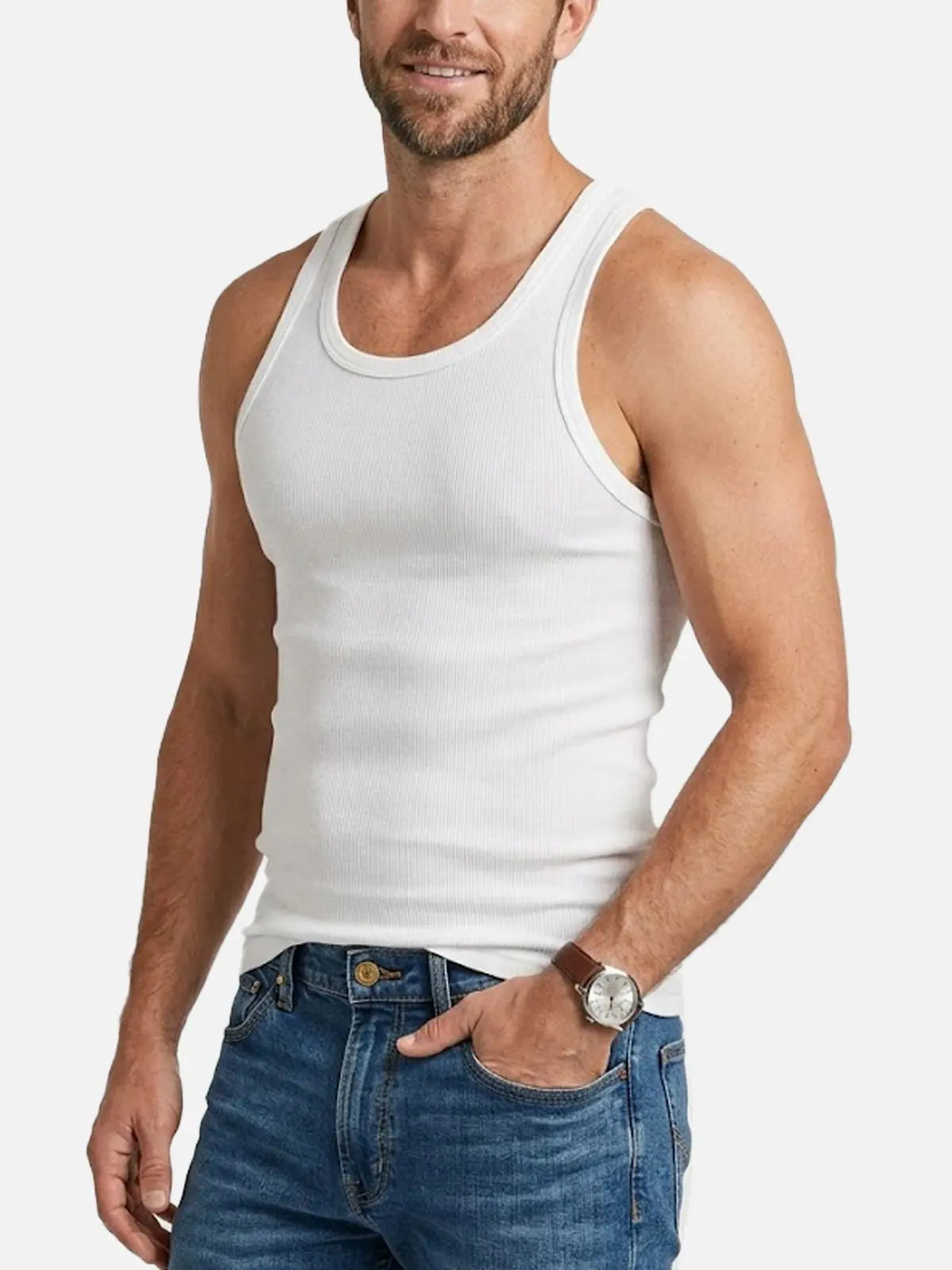 Débardeur côtelé ajusté pour homme