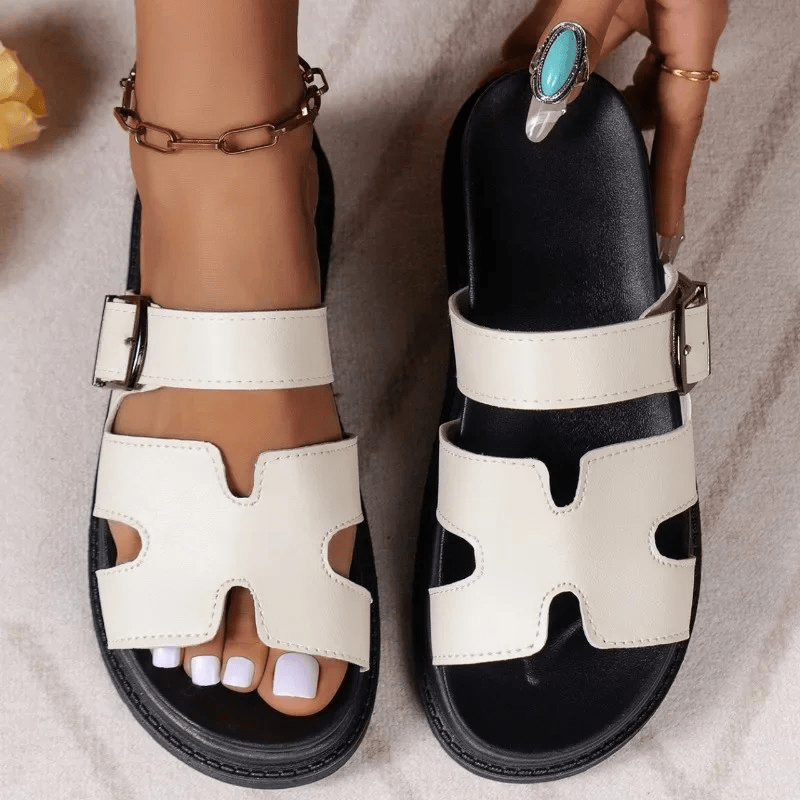 Women's Buckle Strap Flat Comfort Sandals